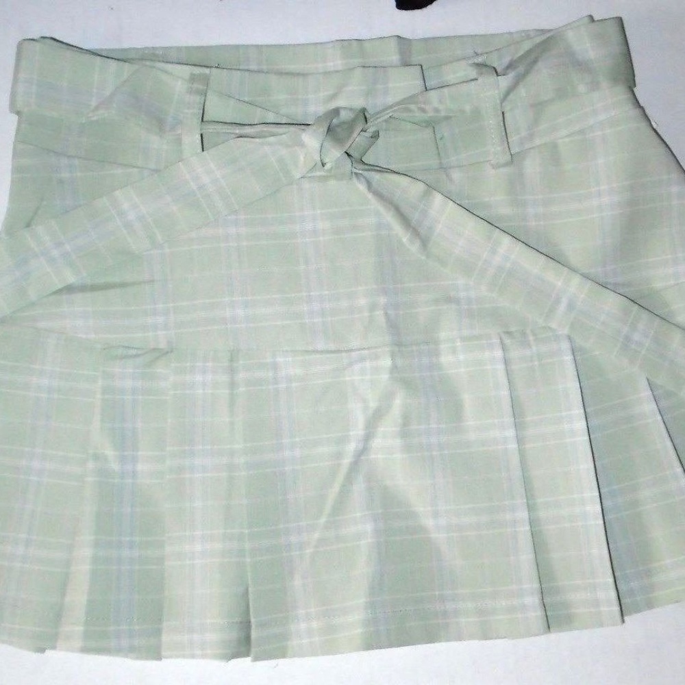 Belted Hip Hugger Pleated Fun Summer Mini Skirt